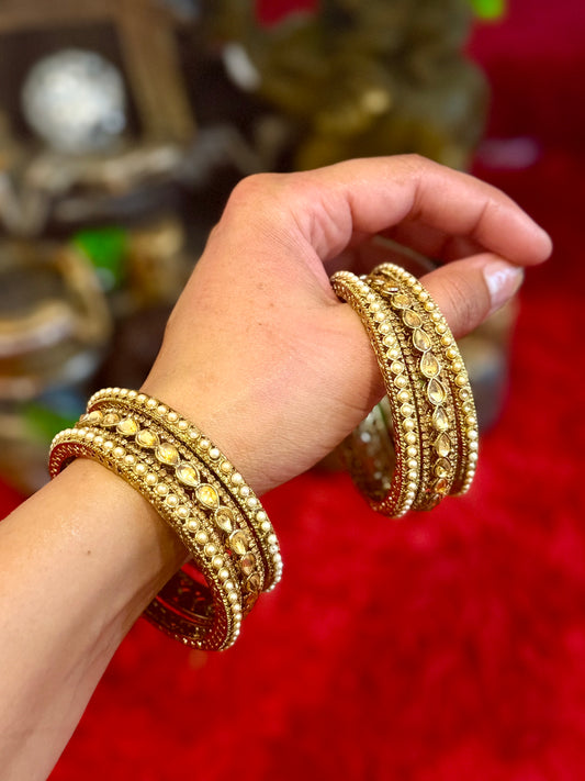 Golden Kade Bangles - set of 6 kade - X16
