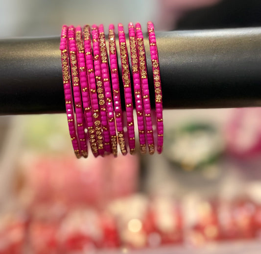 Rain drop glass bangles ( per dozen )