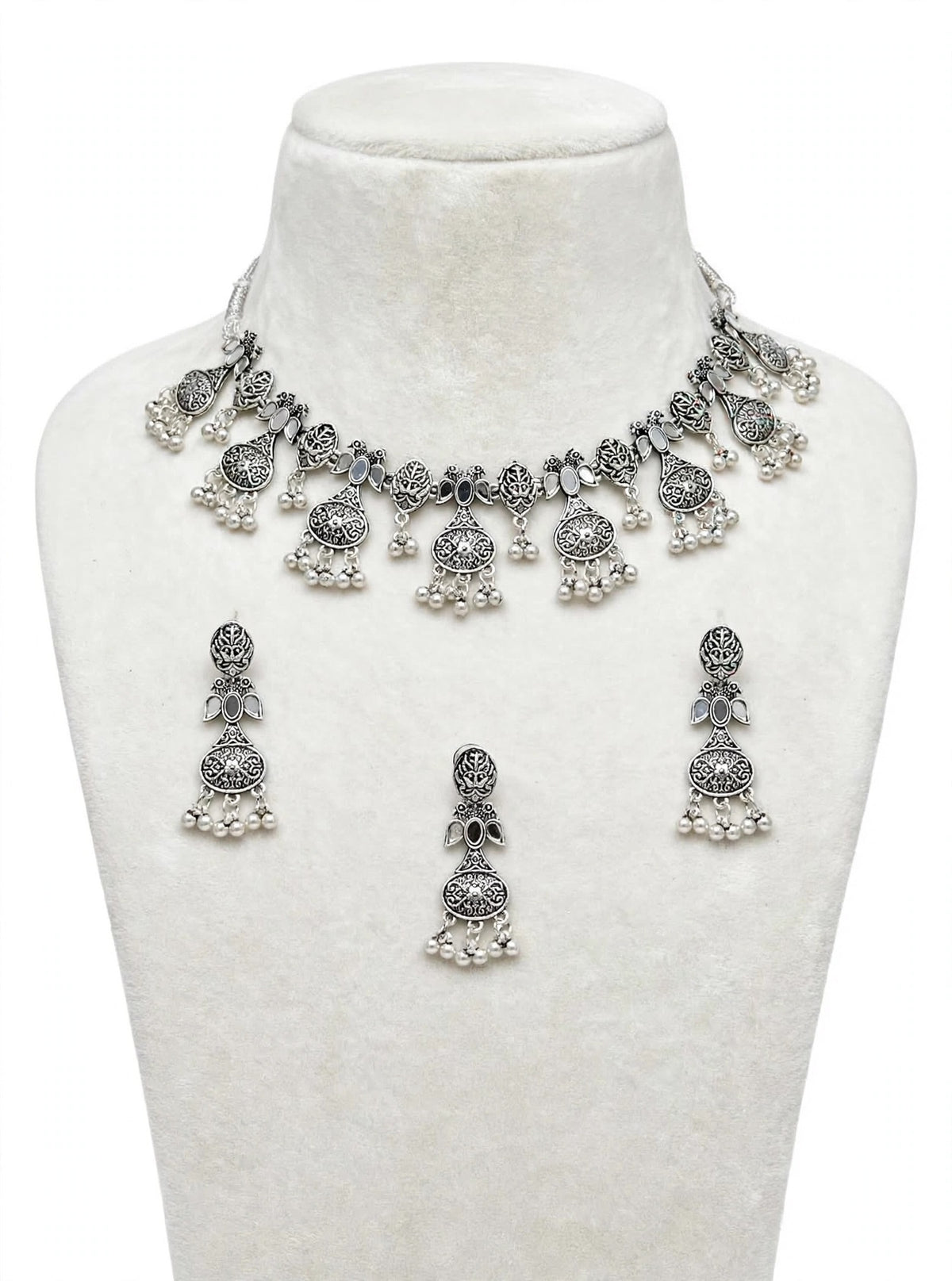 Oxidised Necklace set with earrings