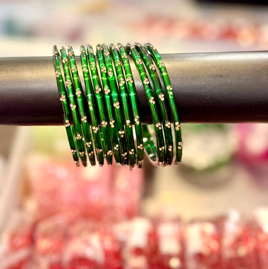 Rain drop glass bangles ( per dozen )