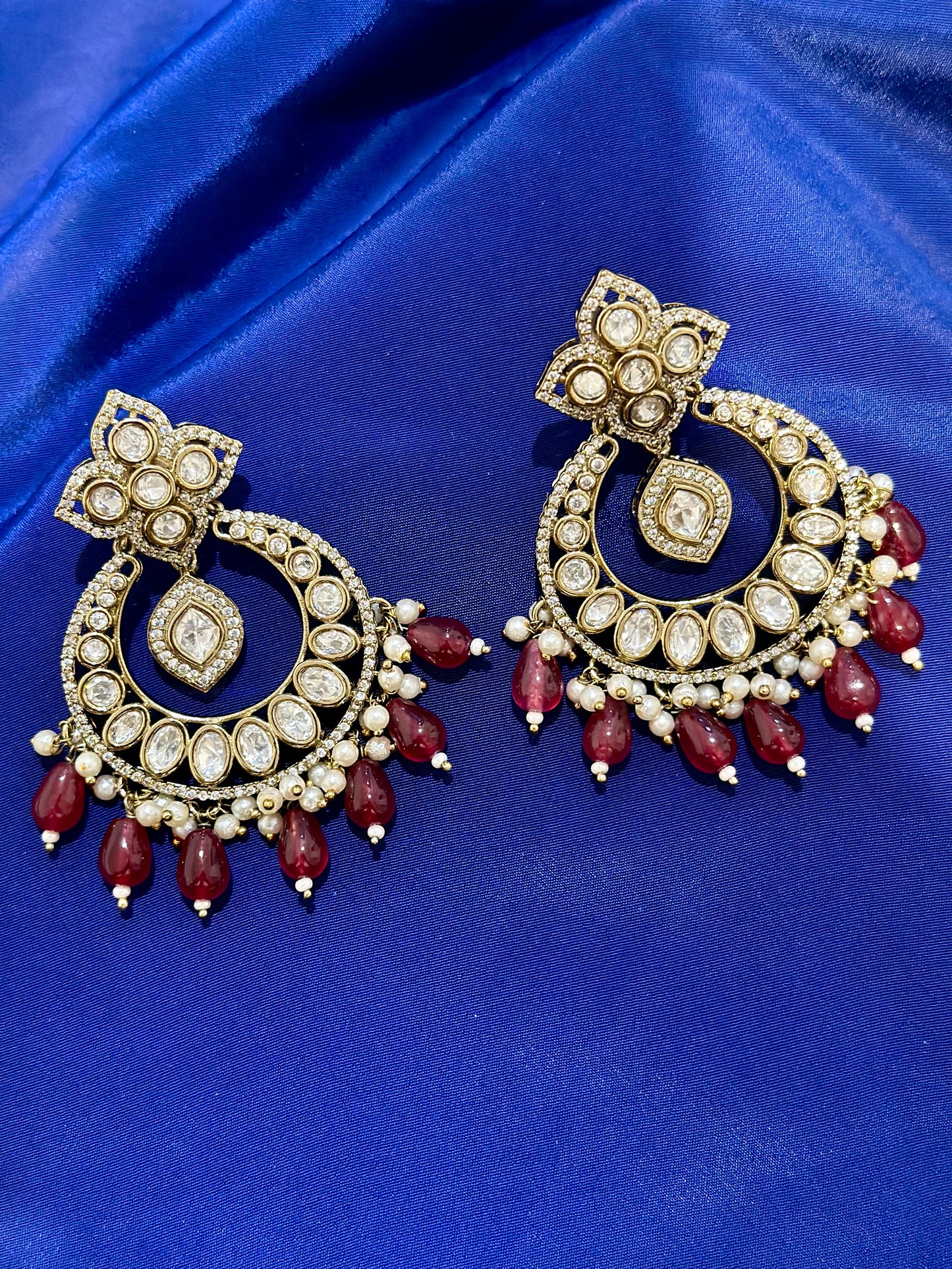 Tiyani earrings ( Premium Range ) Colour: Ruby , (Code: X3)