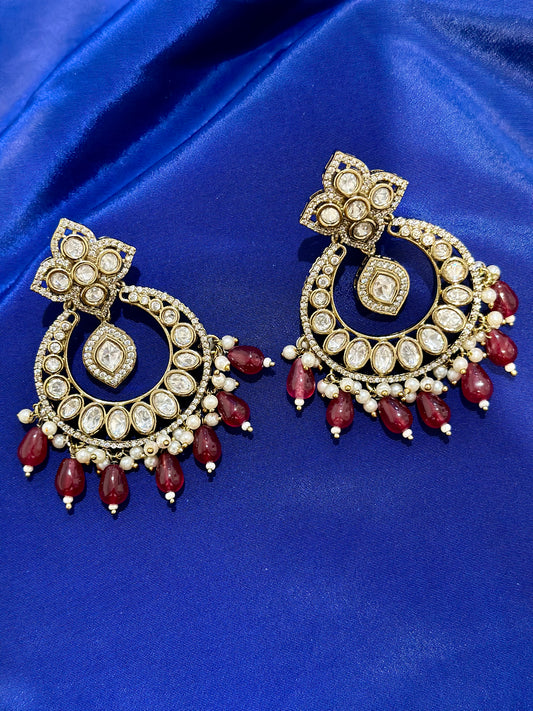 Tiyani earrings ( Premium Range ) Colour: Ruby , (Code: X3)