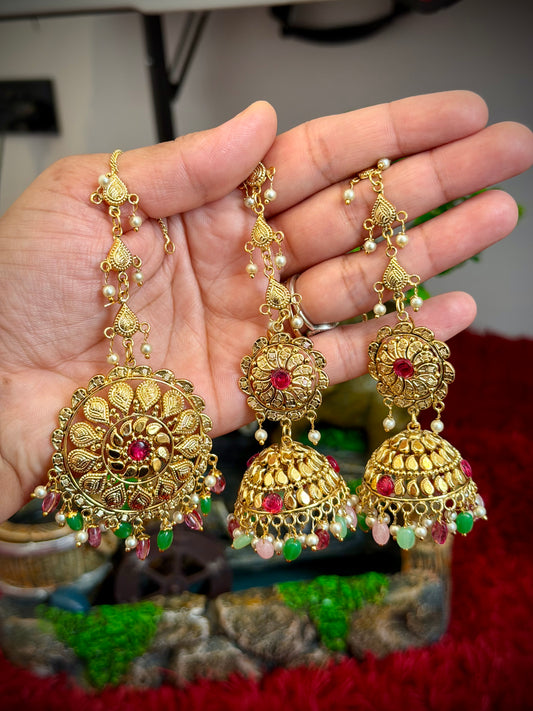 Multi Gold plated jhumki - X25