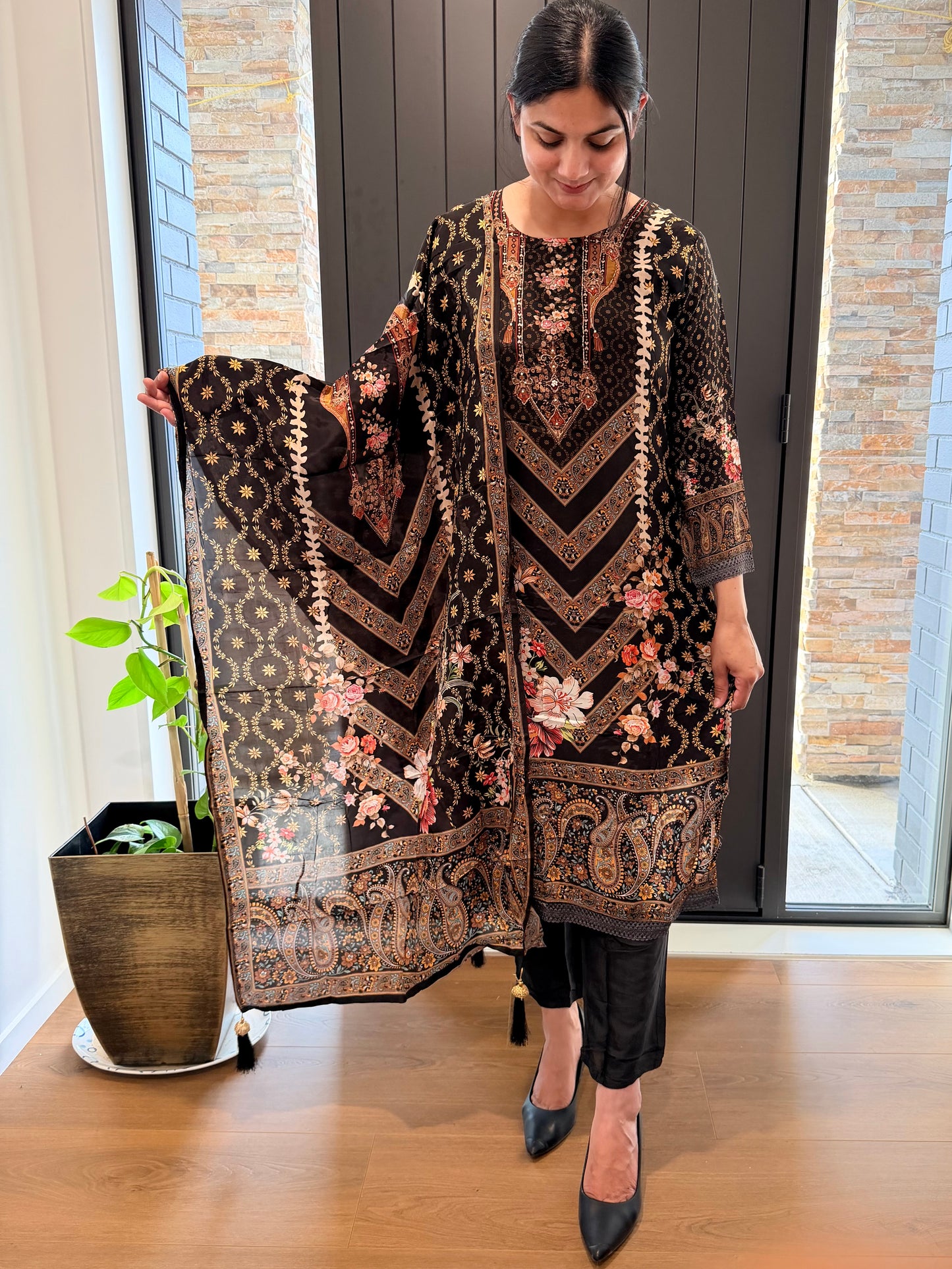 Readymade 3 piece handwork Partywear suit, Code: R13