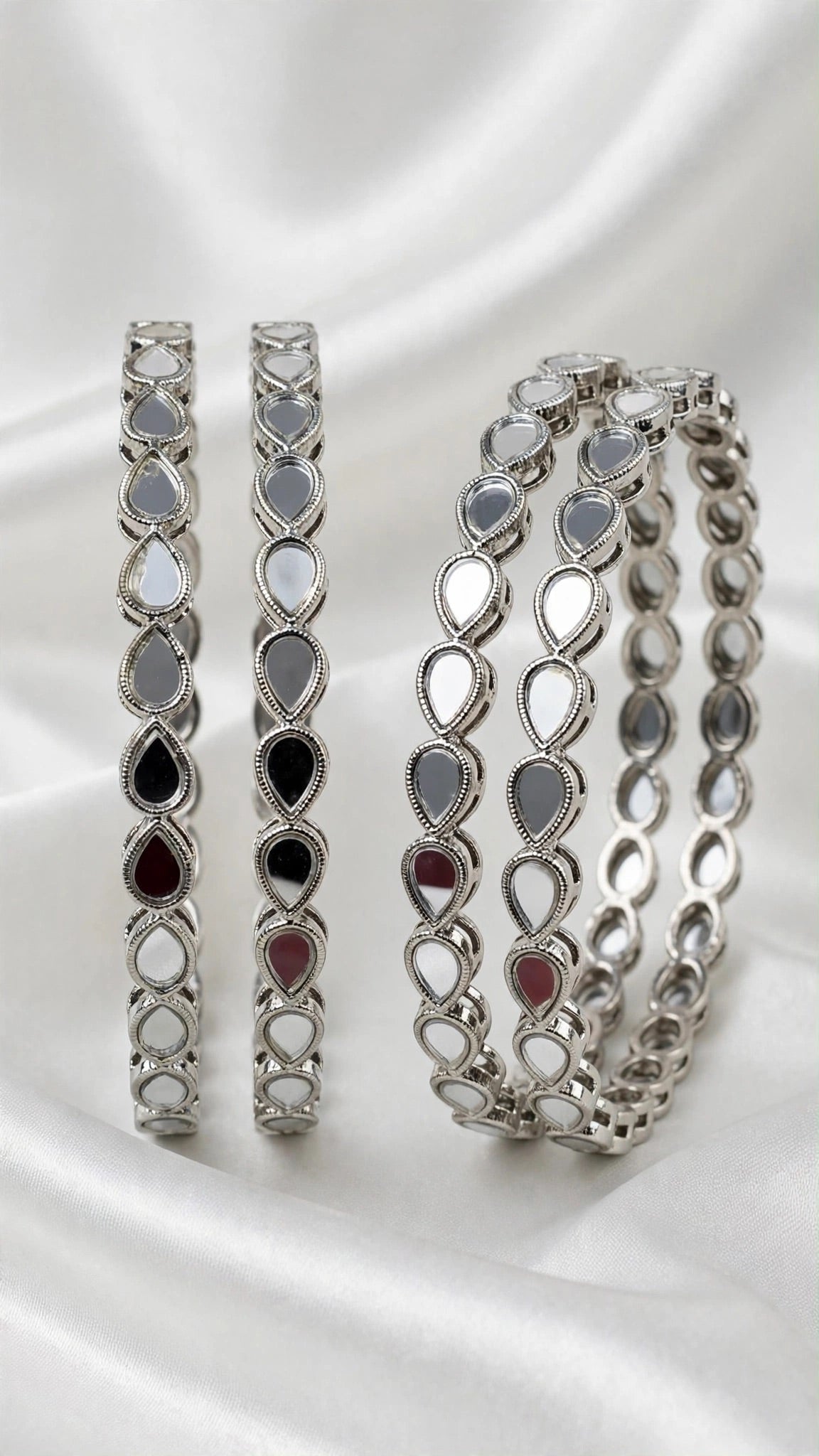 Silver kade bangles - Size 2.4