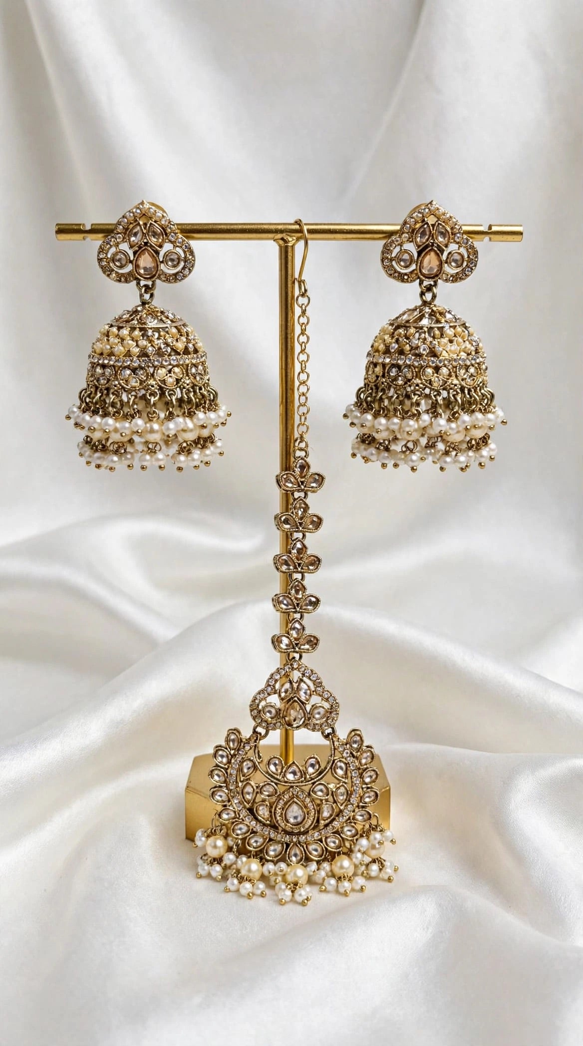 Premium golden  jhumki tikka - x15