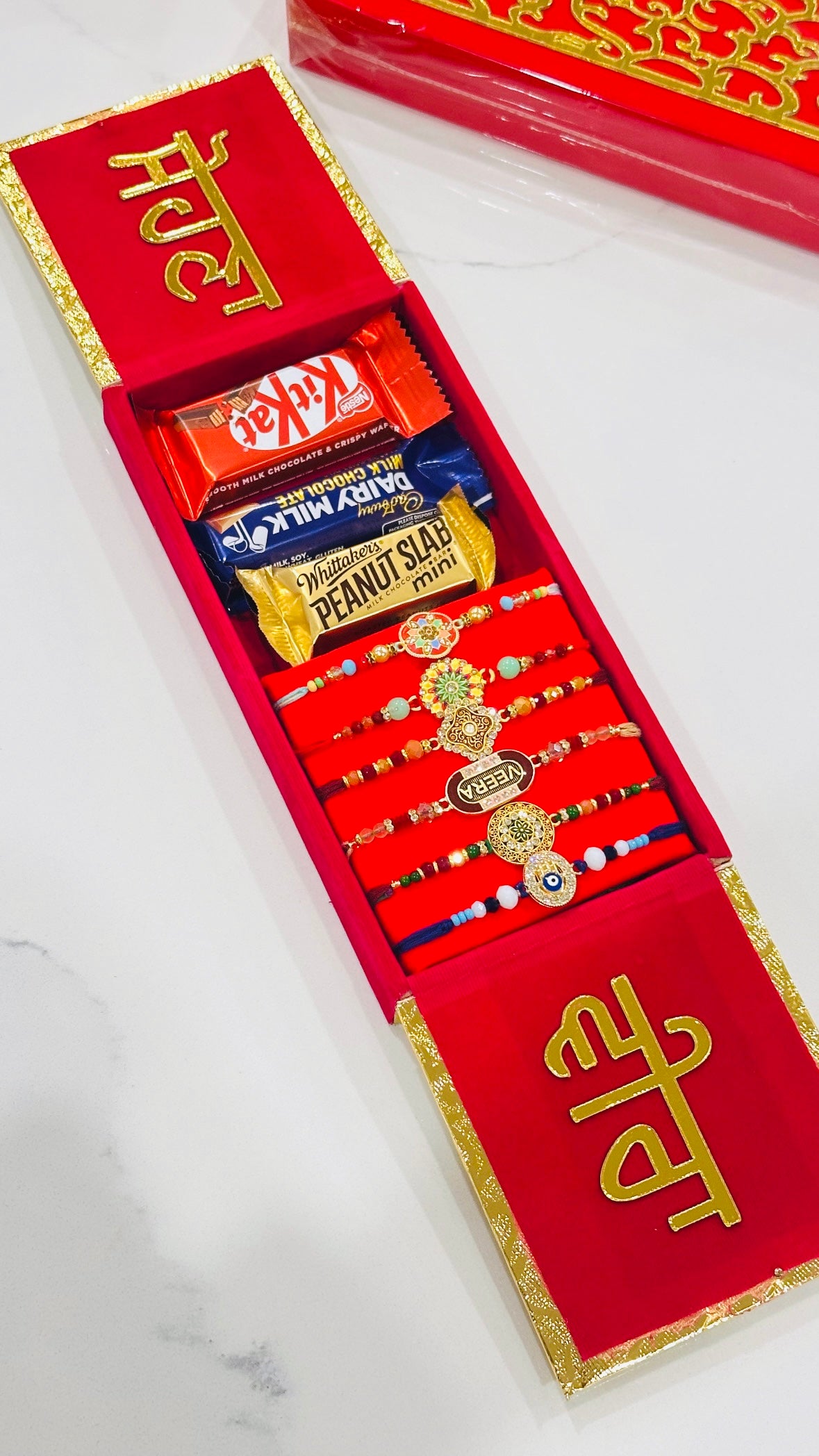 Family Rakhi Hamper bundle - With 6 Assorted Rakhdi + Chocolates