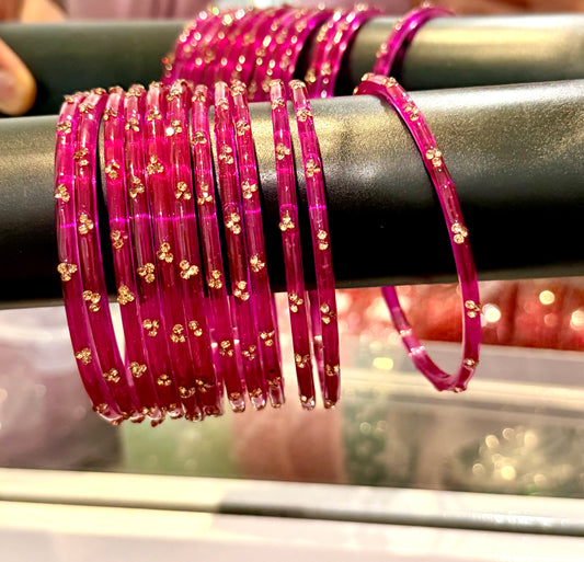 Rain drop glass bangles ( per dozen )
