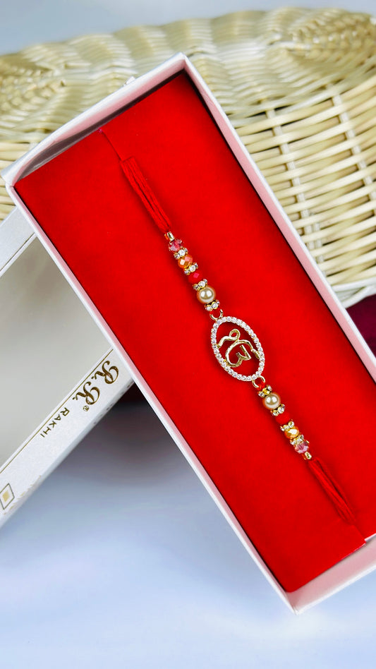 ੴ  Rakhi / Rakhdi Box in American Diamond - Code A34