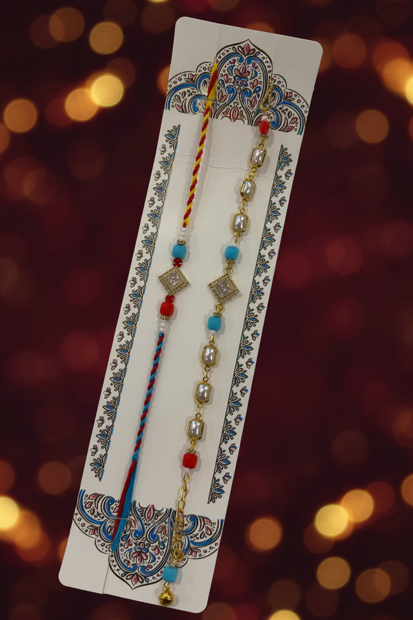 Couple rakhi pack ( ad and pearl rakhi )