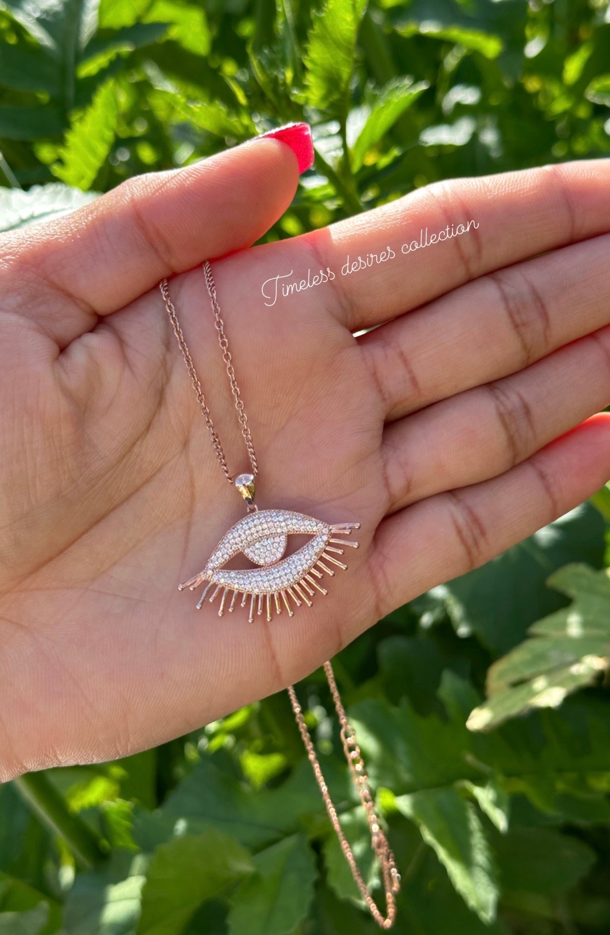 Evil eye necklace in American diamond