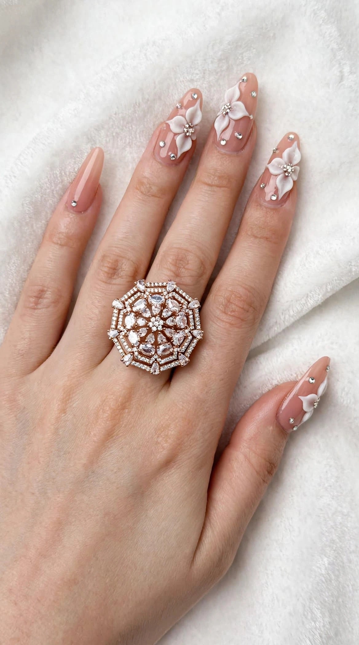 American diamond Ring in adjustable size