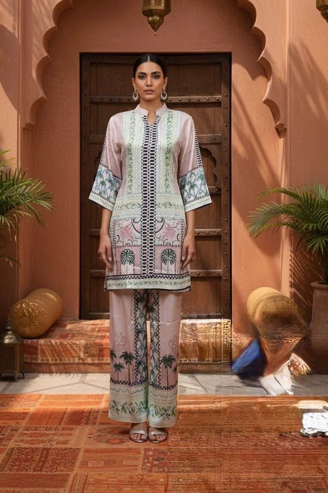 Semi Turkish silk Co-Ord set - Code: R9