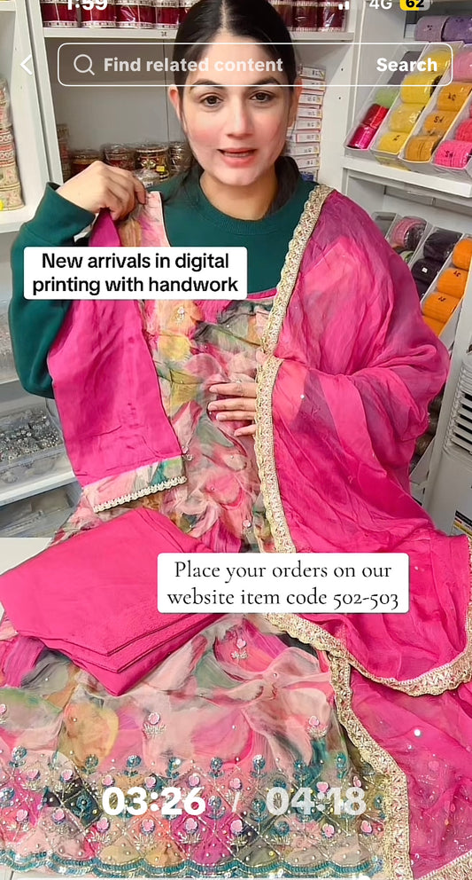 Item Code 502 - Punjabi suit ( Colour pink ) Taking Pre orders now