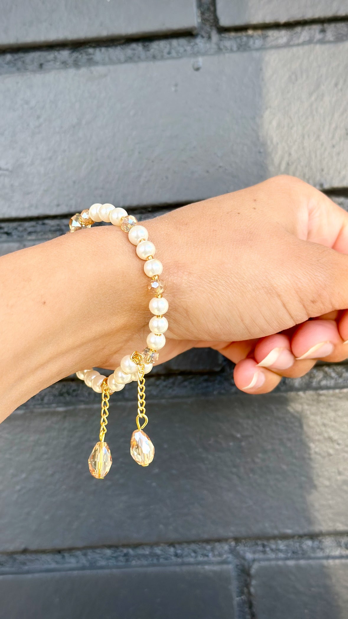 Golden Hanging Rakhi / Rakhdi Bracelets for sister or bhabi ( Adjustable in size )