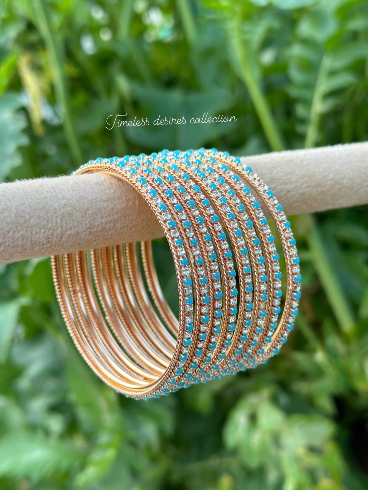 Sky blue kangan bangles set