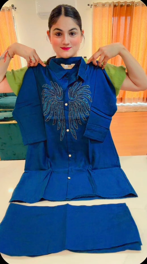 Peacock Blue Co-Ord set -  Code: RP5