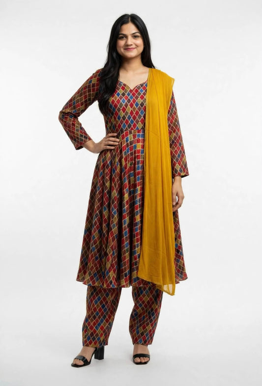 Anarkali suit in cotton - Code 280
