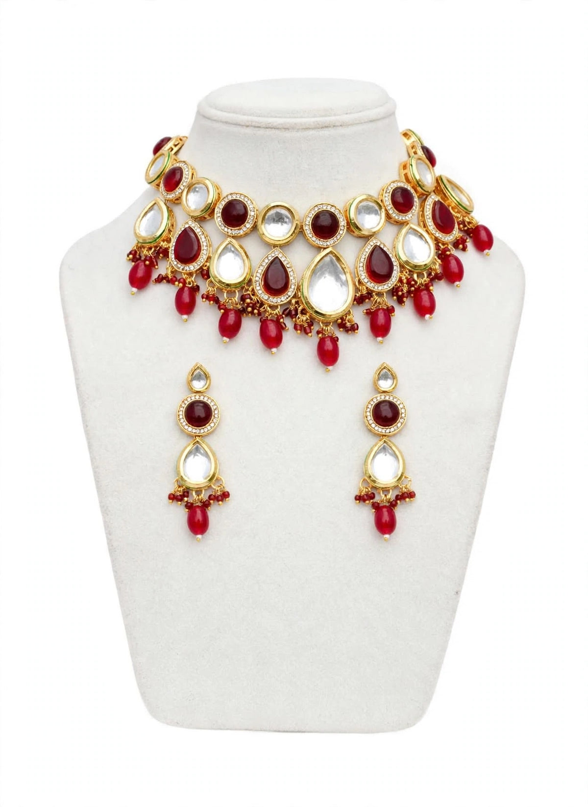 Maroon colour necklace set- n86