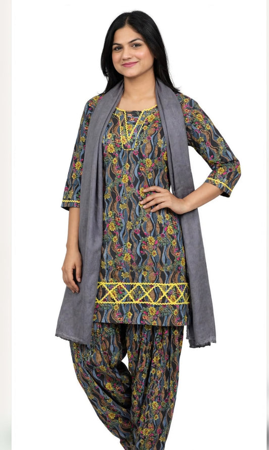 Cotton boutique stitched suit in premium quality, (Code: 912)