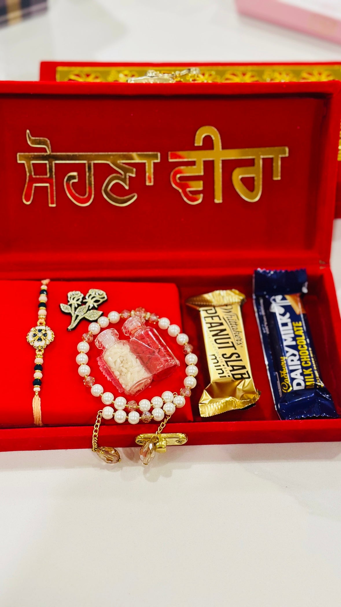 Veera Bhabi Rakhi / Rakhdi Gift hamper box - Assorted Accessories