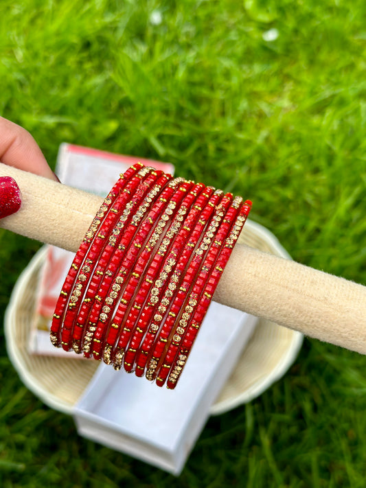 GLASS Bangles in red ( Karwa Chauth Special)