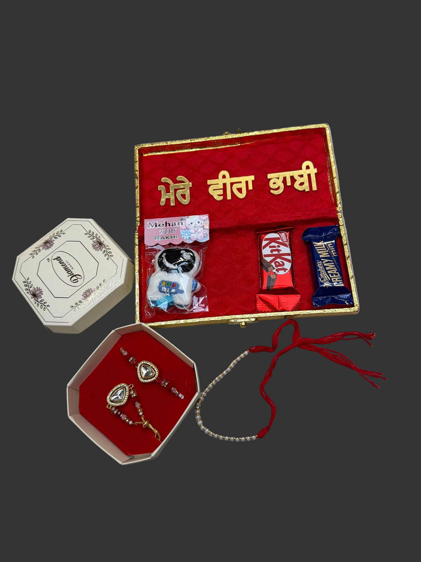 INDIA TO INDIA ONLY - veera bhabi hamper box with kids rakhi