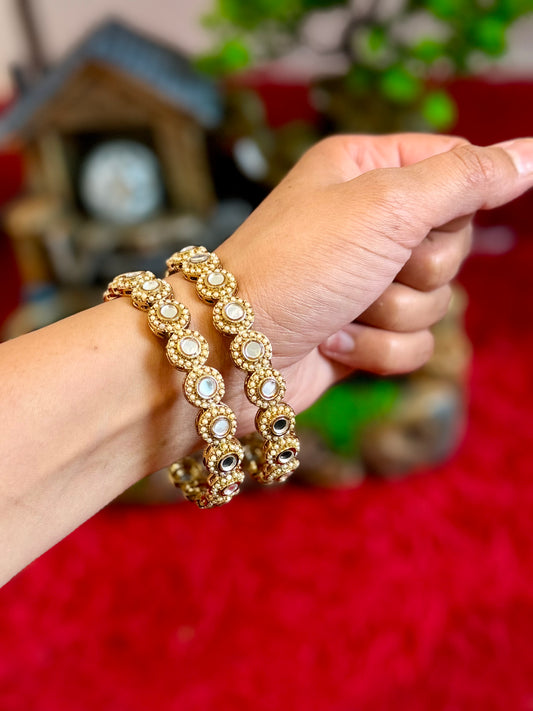 Golden Pearl Mirror Kade - set of 2 bangles X20