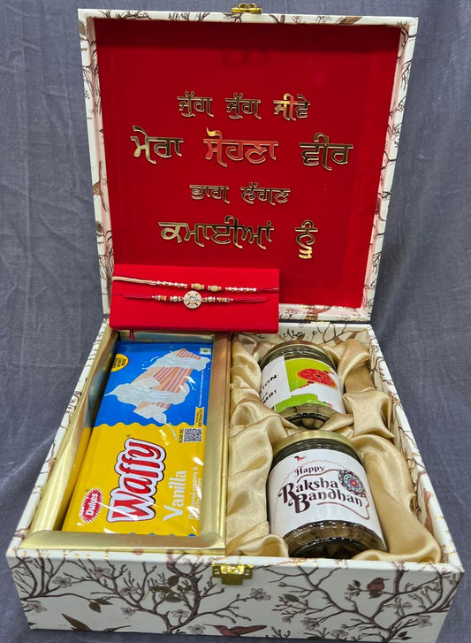 Rakhi / Rakhdi Hamper with American Diamond Rakhi for brother ( India to India )