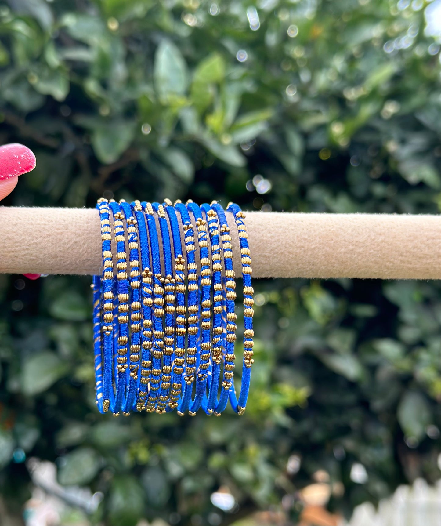 Blue colour thread bangles