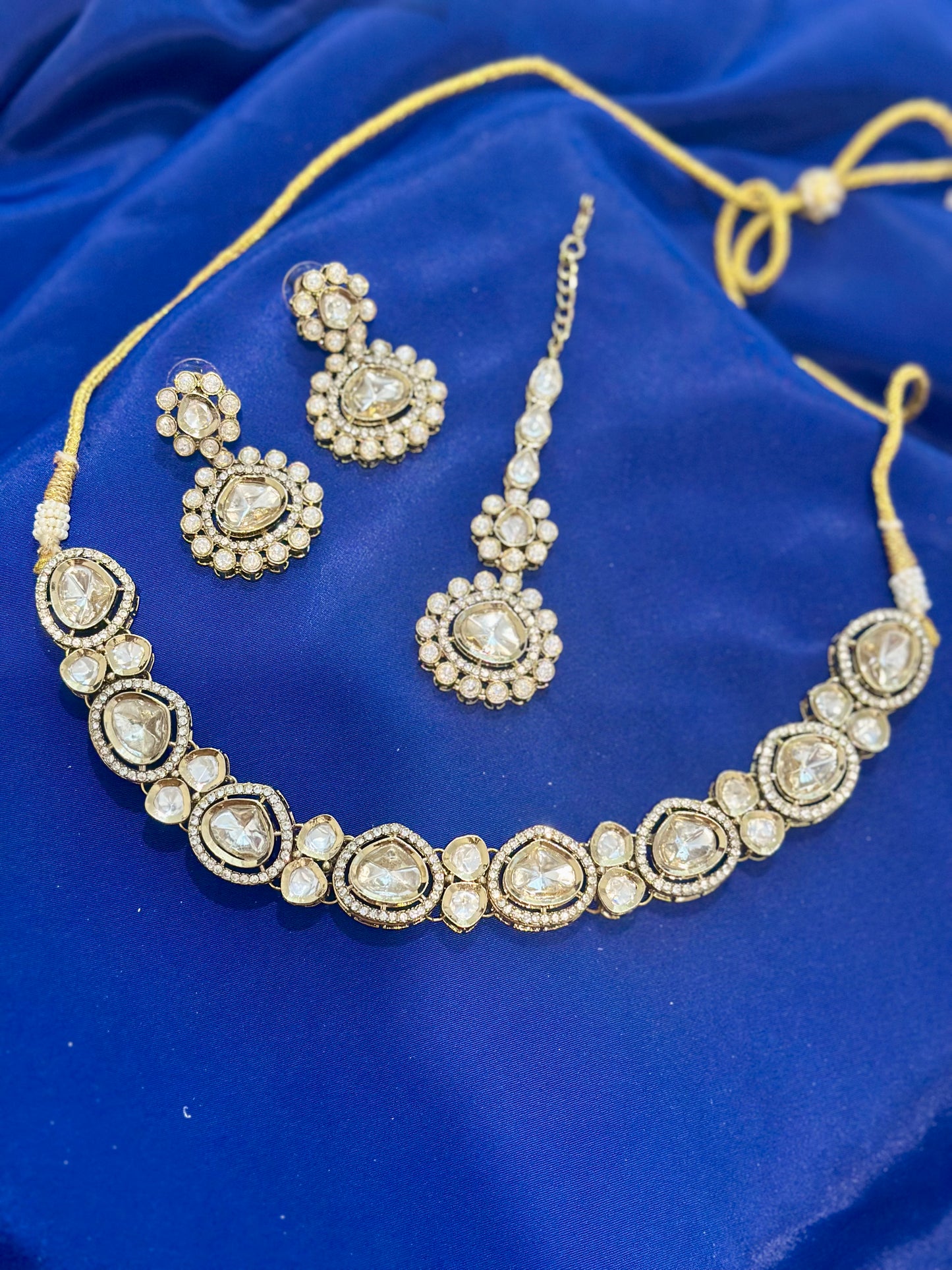 Necklace set with earrings , Colour: Golden, (Code: X21)