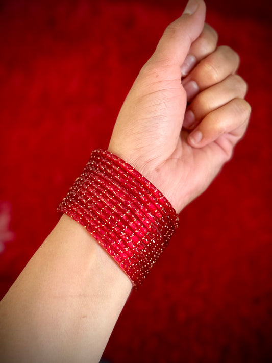 Rain drop glass bangles ( per dozen )