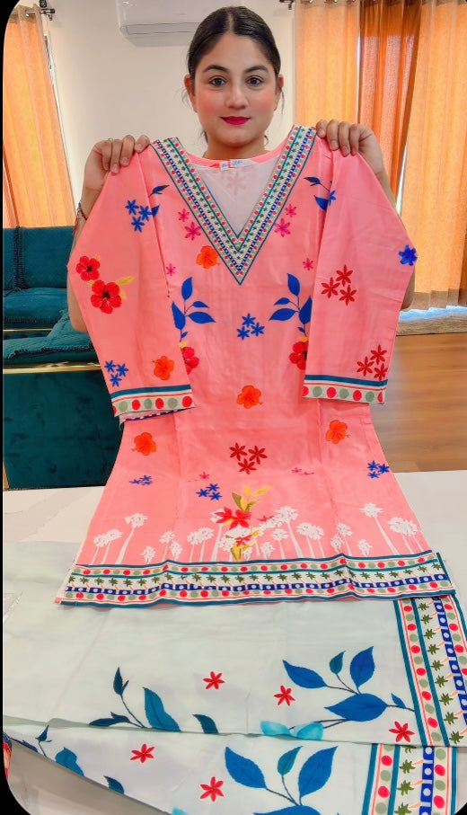 Semi Turkish silk Co-Ord set - Code: R6
