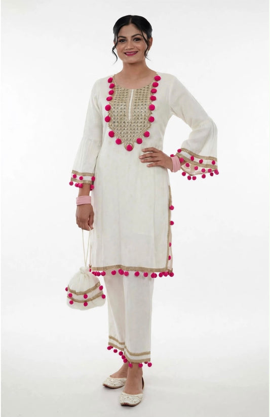 Stylish trending Indo western co-ord set with potli bag, (code - 338)
