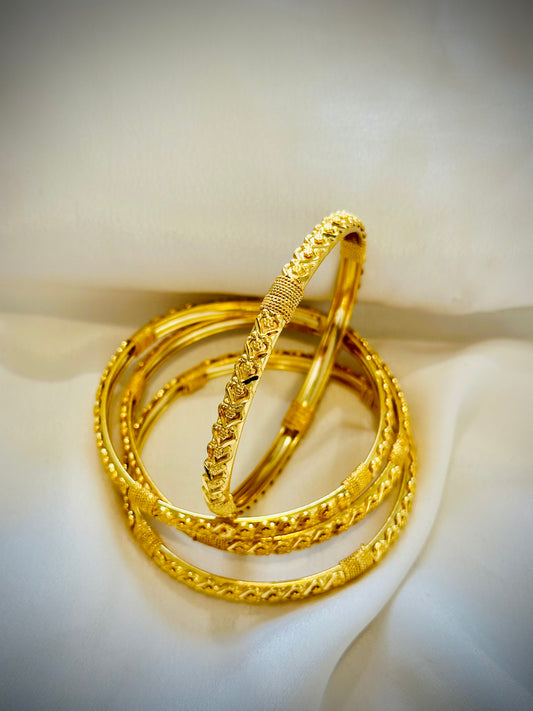 Gold Look Bangles set of 4- ( Code: 47 )