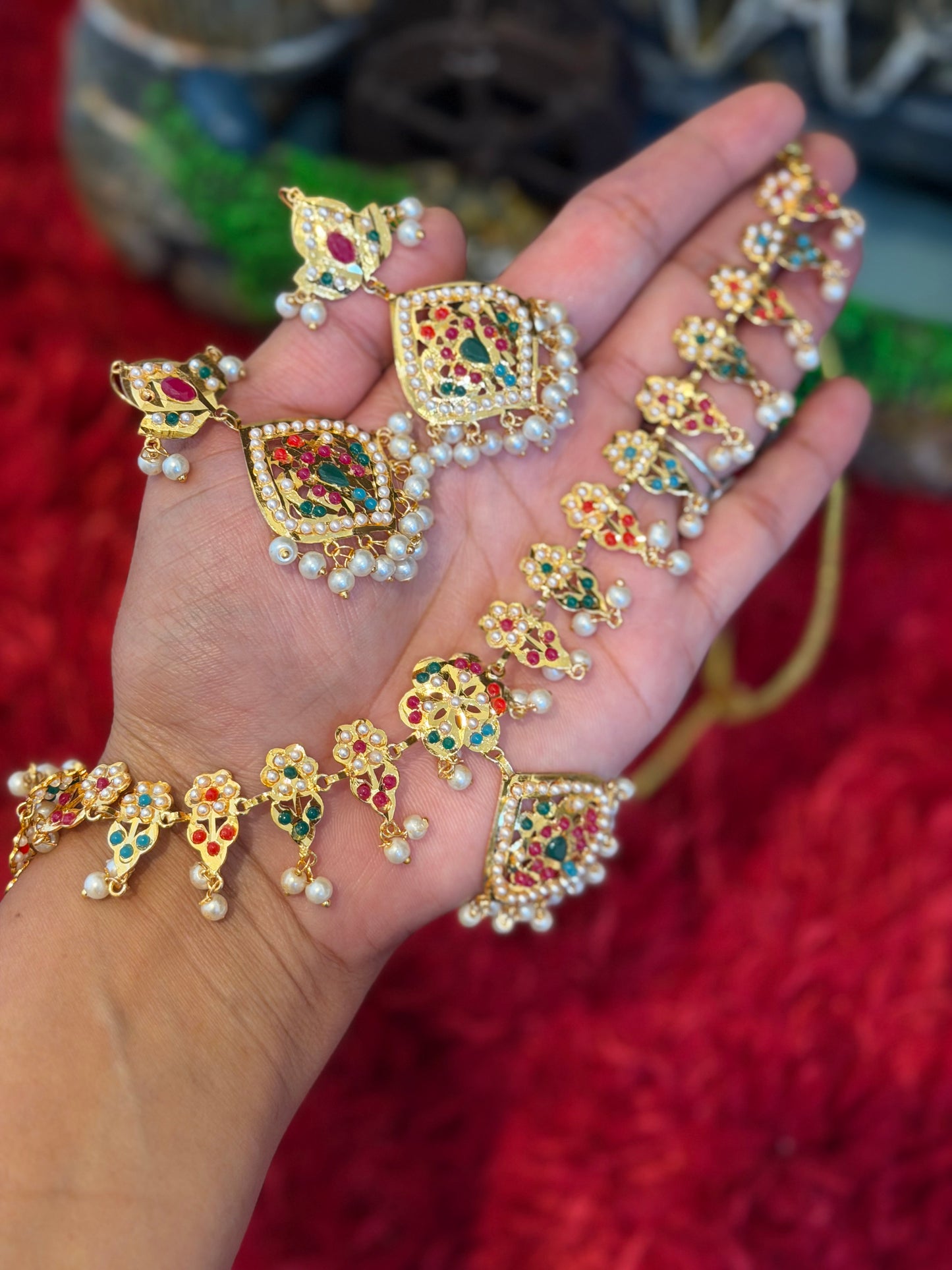 Traditional Multi colour necklace set - X41