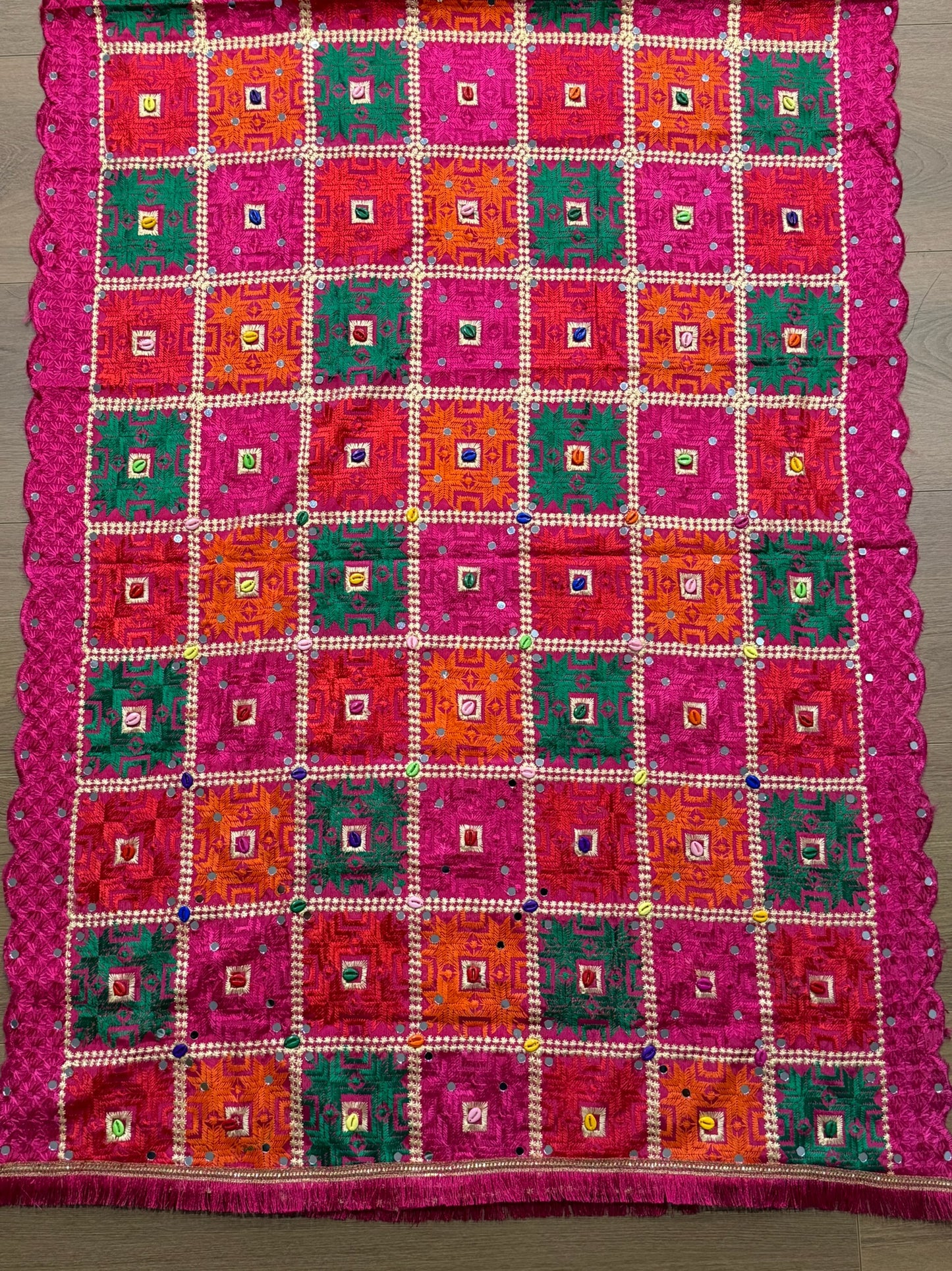 Pink Phulkari - code: 0008