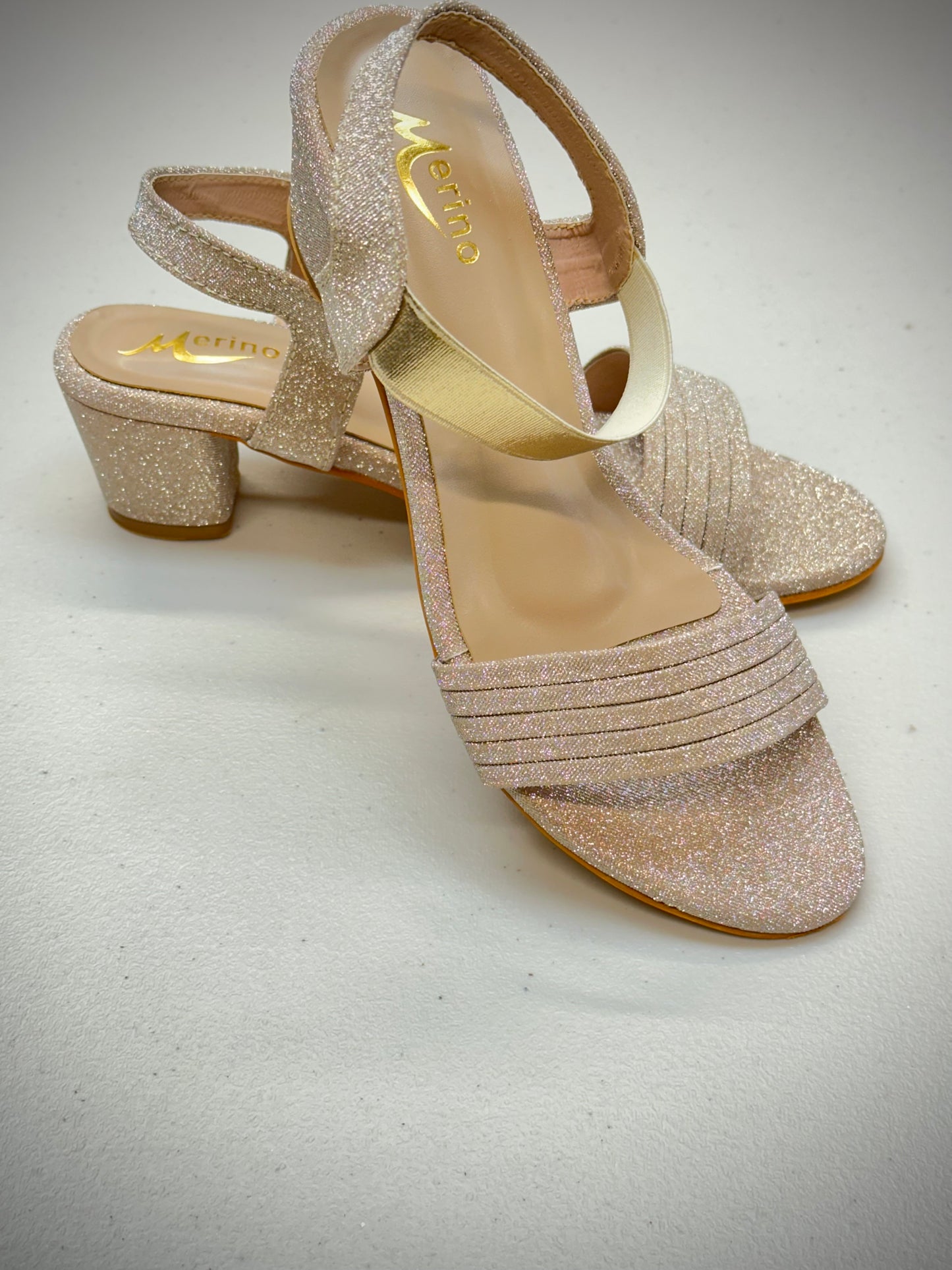 Golden Fency Heel Sandals