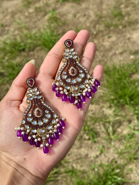 Purple earrings- J18