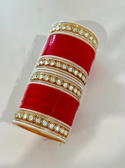 Red chooda set, ( Code: 1 )