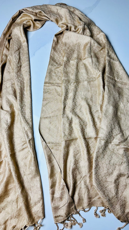 Golden Shawal / Stole - Unisex ( Perfect Gift on Rakhi for brother , Bhain , Bhabi or mum )