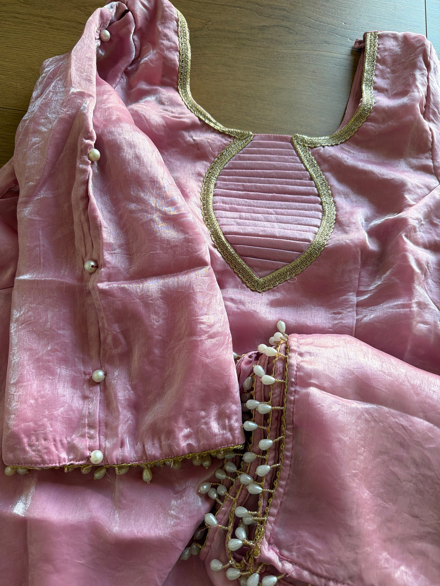 Salwar suit in light pink - Code 317
