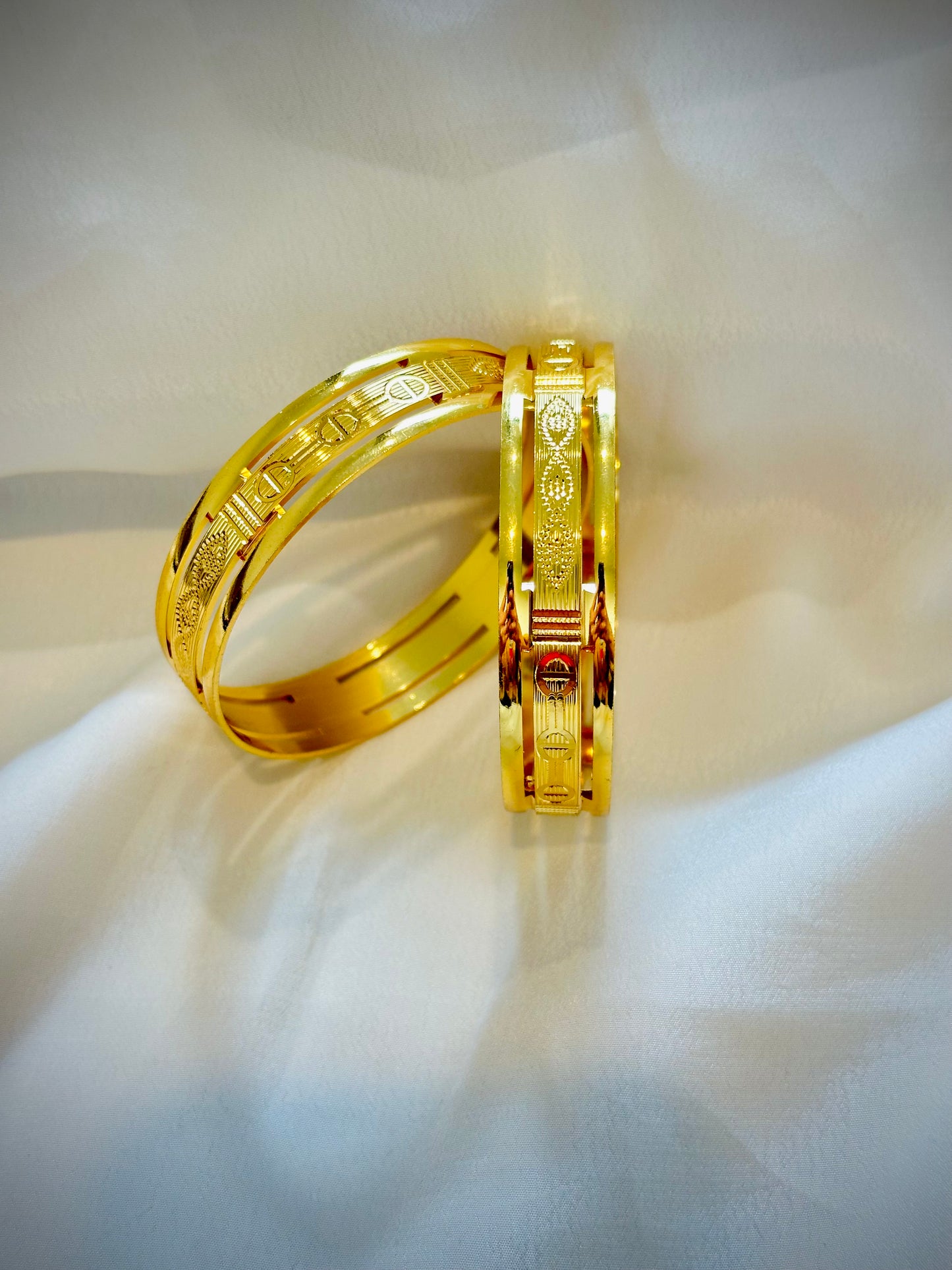 Gold Look Bangles set of 2 - ( Code: 41 )