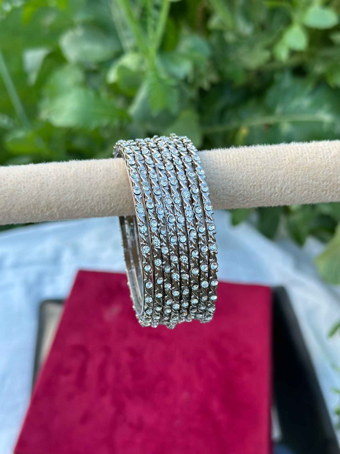 Sleek Kangan / bangles in silver ( set of 8 )