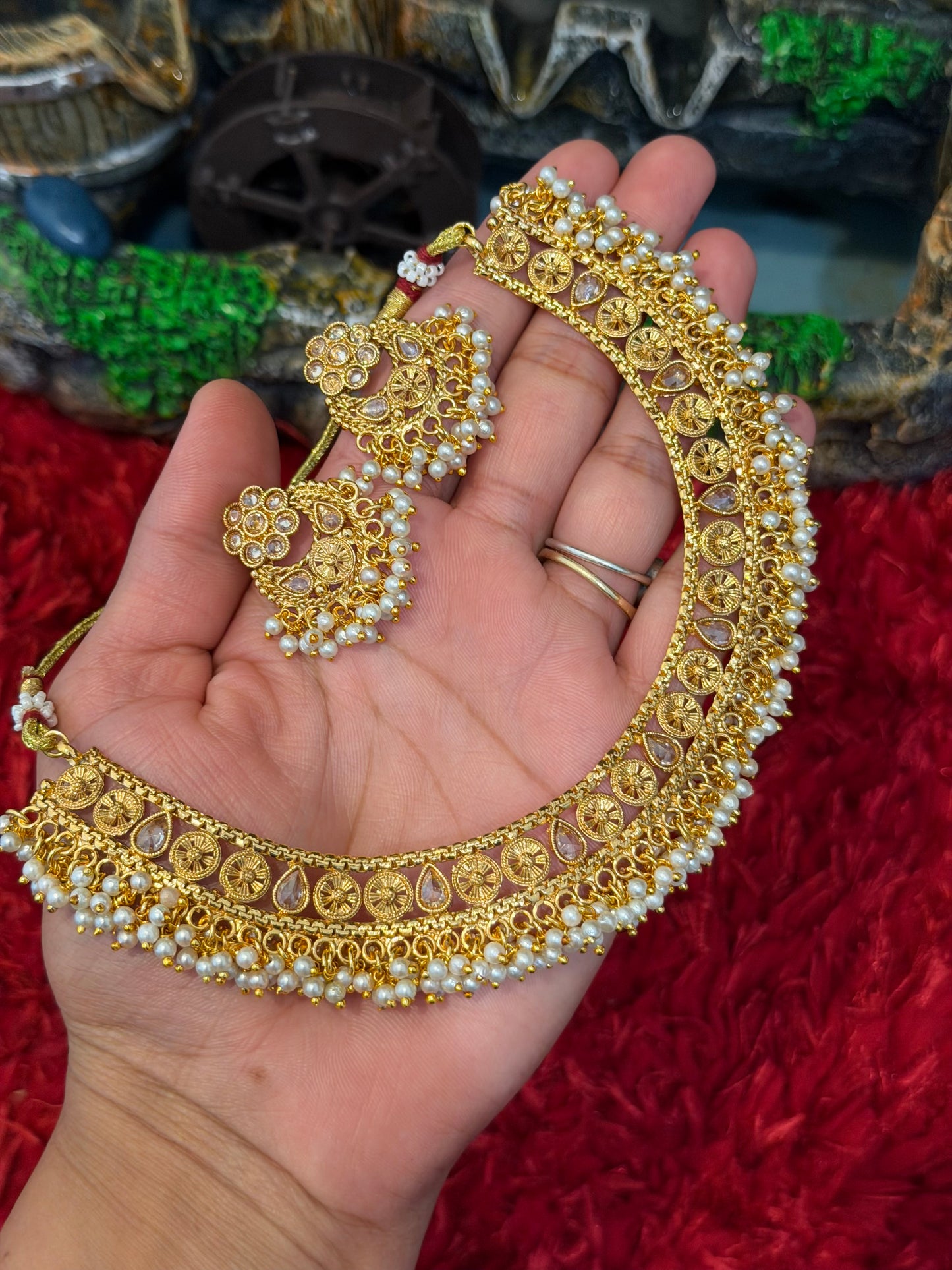 Antique gold necklace set - X23