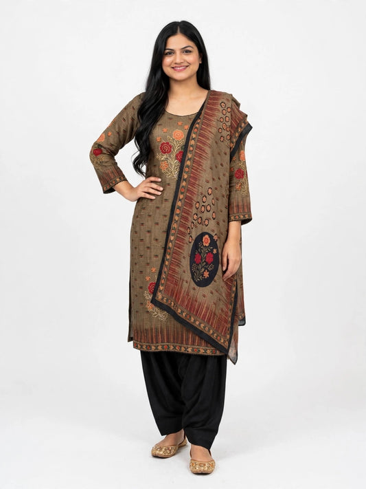 Winter wear pashmina salwar suit with shawl - code 231