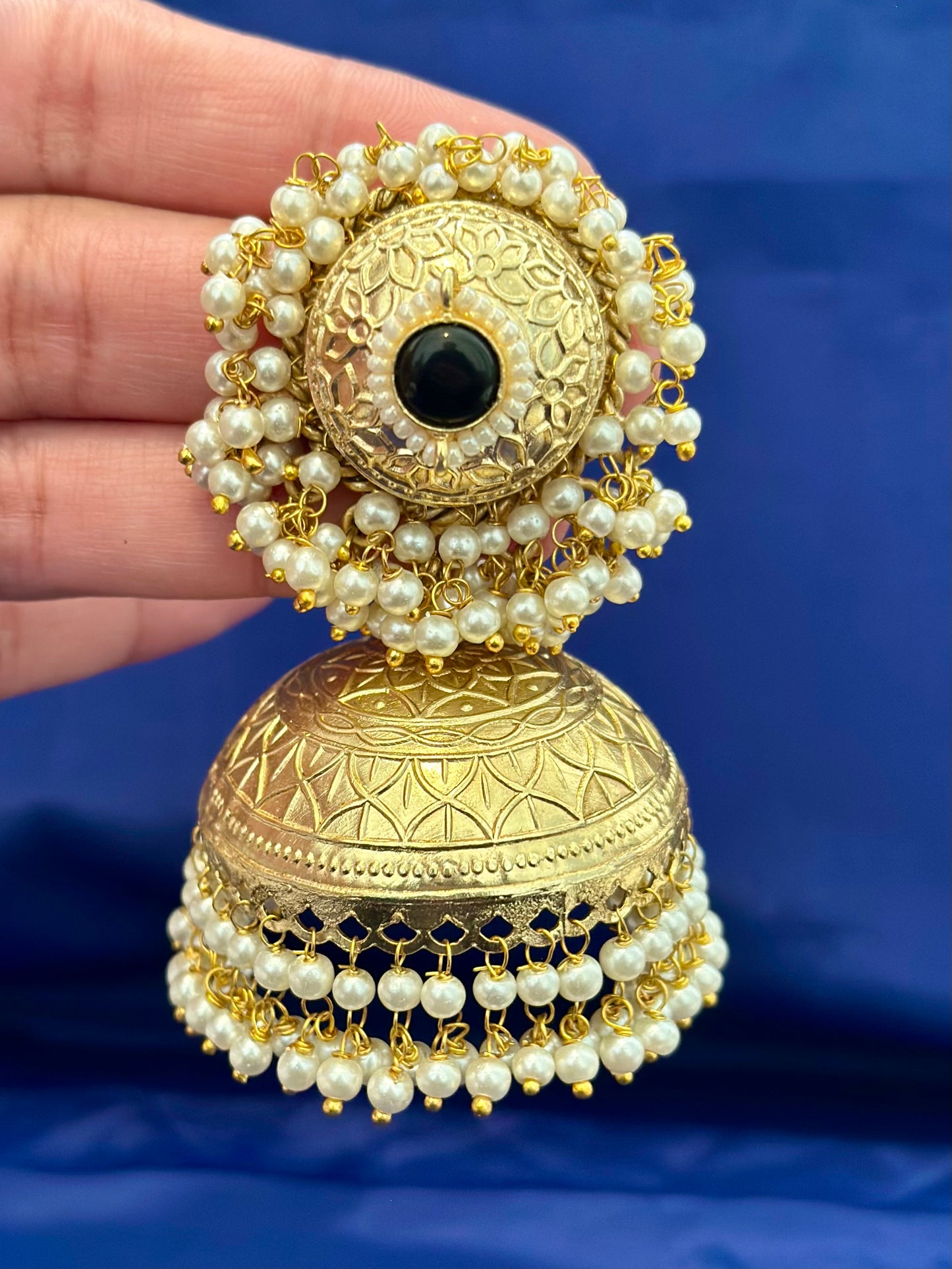 Kashmiri Gold look earrings, Colour: Golden - ( Code: 086 )