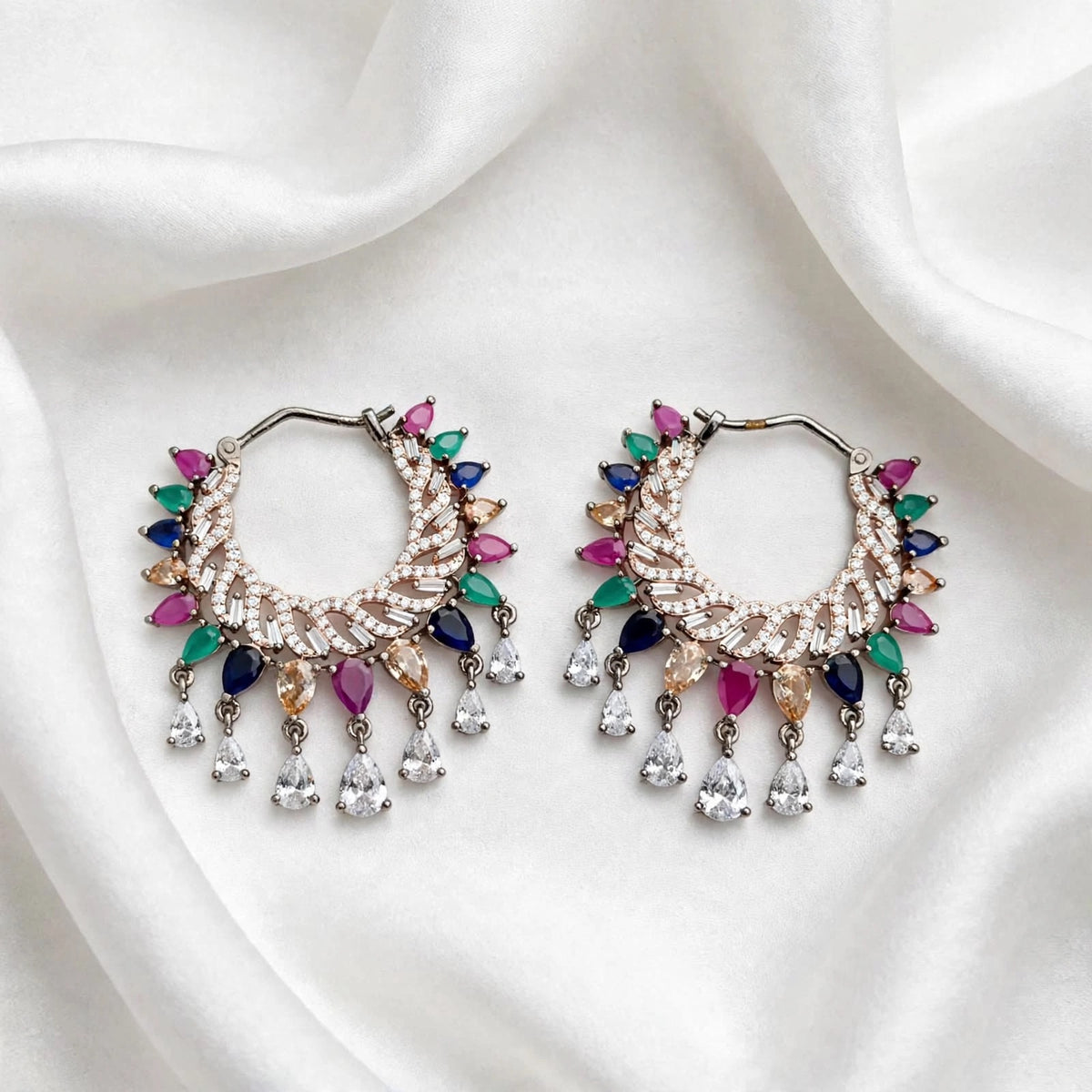 American Diamond waliya earrings ( Code: A1 )
