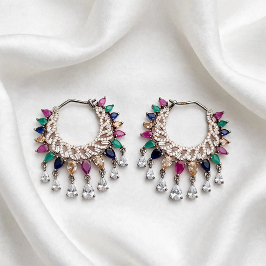 American Diamond waliya earrings ( Code: A1 )