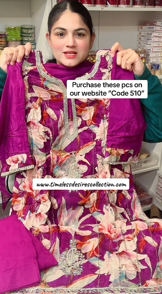 Punjabi suit Code 510 - ( Colour- Purple ) Taking pre orders